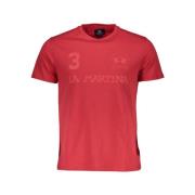 La Martina Elegant Pink Short Sleeve T-Shirt Red, Herr