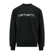 Carhartt Wip Sweatshirt med logobrodyr Black, Herr