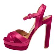 Aquazzura Pre-owned Pre-owned Satin sandaler Pink, Dam