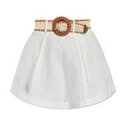 Zimmermann Shorts med bälte Beige, Dam