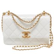 Chanel Vintage Pre-owned Laeder axelremsvskor White, Dam