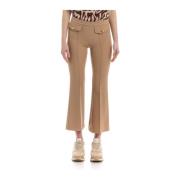 Simona Corsellini Leather Trousers Beige, Dam