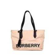 Burberry Rose Beige Logo Märkt Tote Handväska Beige, Dam