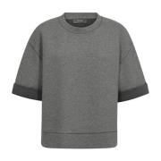 MOS Mosh Boxy Silhuett Kortärmad Sweatshirt Gray, Dam