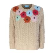 Max Mara Blommig Crewneck Tröja Multicolor, Dam