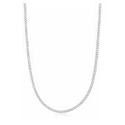 Nialaya Mens Silver Cuban Link Chain in 3mm Gray, Herr