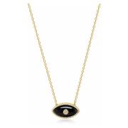 Nialaya Womens Black Enamel Evil Eye Necklace Yellow, Dam