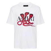 Amiri Tryckt Crew Neck T-shirts och Polos White, Herr