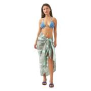 Antik Batik Bomull voile print sarong Nalii Blue, Dam