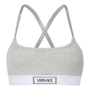 Versace Vintage Logo Broderat Grått Underkläder Gray, Dam