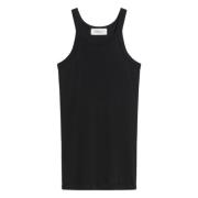 Sportmax Svart Ribbad Halterneck Skjorta Black, Dam