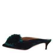 Aquazzura Pre-owned Pre-owned Sammet mules Green, Dam