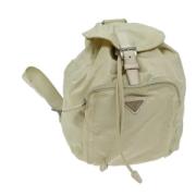 Prada Vintage Pre-owned Nylon ryggsckar Beige, Dam