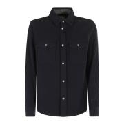 Woolrich Melton Plain Overshirt Blue, Herr