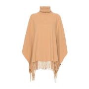 Fabiana Filippi Kamel Stickad Cape Jacka Brown, Dam