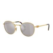 Miu Miu Runda Metall Solglasögon Guld Silver Spegel Yellow, Unisex