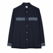 Paul Smith Blårandig Jersey Overshirt M2R 172Z N21951 49 Blue, Herr