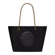 Tory Burch Svart Chain Tote Väska Stilren Black, Dam