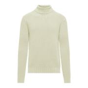 BomBoogie Varm Ribbad Bomull Turtleneck Beige, Herr