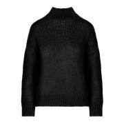 BomBoogie Mohair Blandad Stickad Tröja Black, Dam