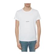 Saint Laurent Logotryckt T-shirt White, Herr