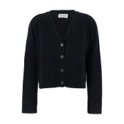 P.a.r.o.s.h. Svart V-ringad Cardigan Tröja Black, Dam