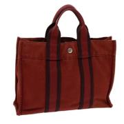 Hermès Vintage Pre-owned Canvas handvskor Red, Dam