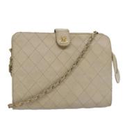 Chanel Vintage Pre-owned Laeder chanel-vskor Beige, Dam