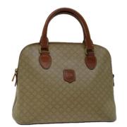 Celine Vintage Pre-owned Canvas handvskor Beige, Dam