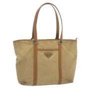 Prada Vintage Pre-owned Nylon totevskor Beige, Dam