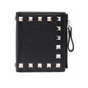 Valentino Garavani Svart Plånbok med Rockstud-detaljer Black, Dam