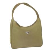 Prada Vintage Pre-owned Nylon handvskor Beige, Dam