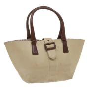 Burberry Vintage Pre-owned Canvas handvskor Beige, Dam