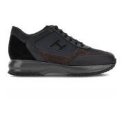 Hogan Svarta Interaktiva Sneakers Urban Casual Look Black, Herr