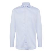 Boggi Milano Skjorta i bomullsdobby, slim fit, non-iron Blue, Herr