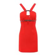 Self Portrait Rhinestone Crepe Mini Dress Red, Dam