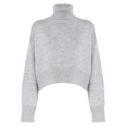 Dondup Grå Ull Turtleneck Sweater Italien Gray, Dam