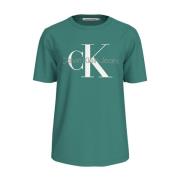 Calvin Klein Slim Fit Logo Print T-Shirt Green, Herr