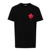 Dsquared2 Svart Logotyp Tryck T-shirt Polo Black, Herr