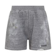 Dsquared2 Logo Bomullsshorts Förstörd Effekt Gray, Herr