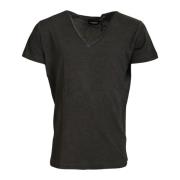 Dsquared2 Grå V-ringad Bomull Linne T-shirt Gray, Herr