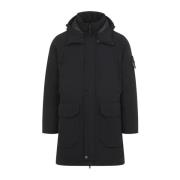 Stone Island Svart Polyesterjacka Aw24 Black, Herr