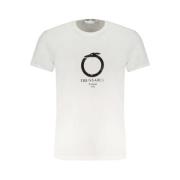 Trussardi Bomull T-shirt med Print Logo White, Herr