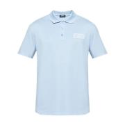 Versace Blå Polo Piquet Logo Patch Blue, Herr