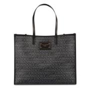 Dolce & Gabbana Stilfullt Läder Trimmat Tote Väska Gray, Herr