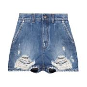 Dolce & Gabbana Högmidjade denim shorts Blue, Dam