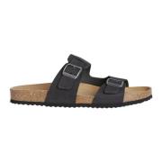 Geox Flat Sandals Black, Herr