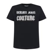 Versace Jeans Couture T-shirt med logotyp Black, Dam