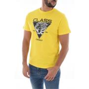 Cavalli Class Gul Logo Print T-shirt Yellow, Herr