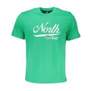 North Sails Logo Print Crew Neck Cotton T-Shirt Green, Herr